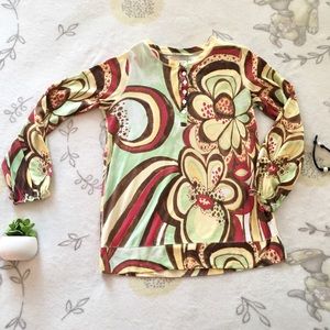 Girls Lucky Brand Long Sleeve Button Top Size 5